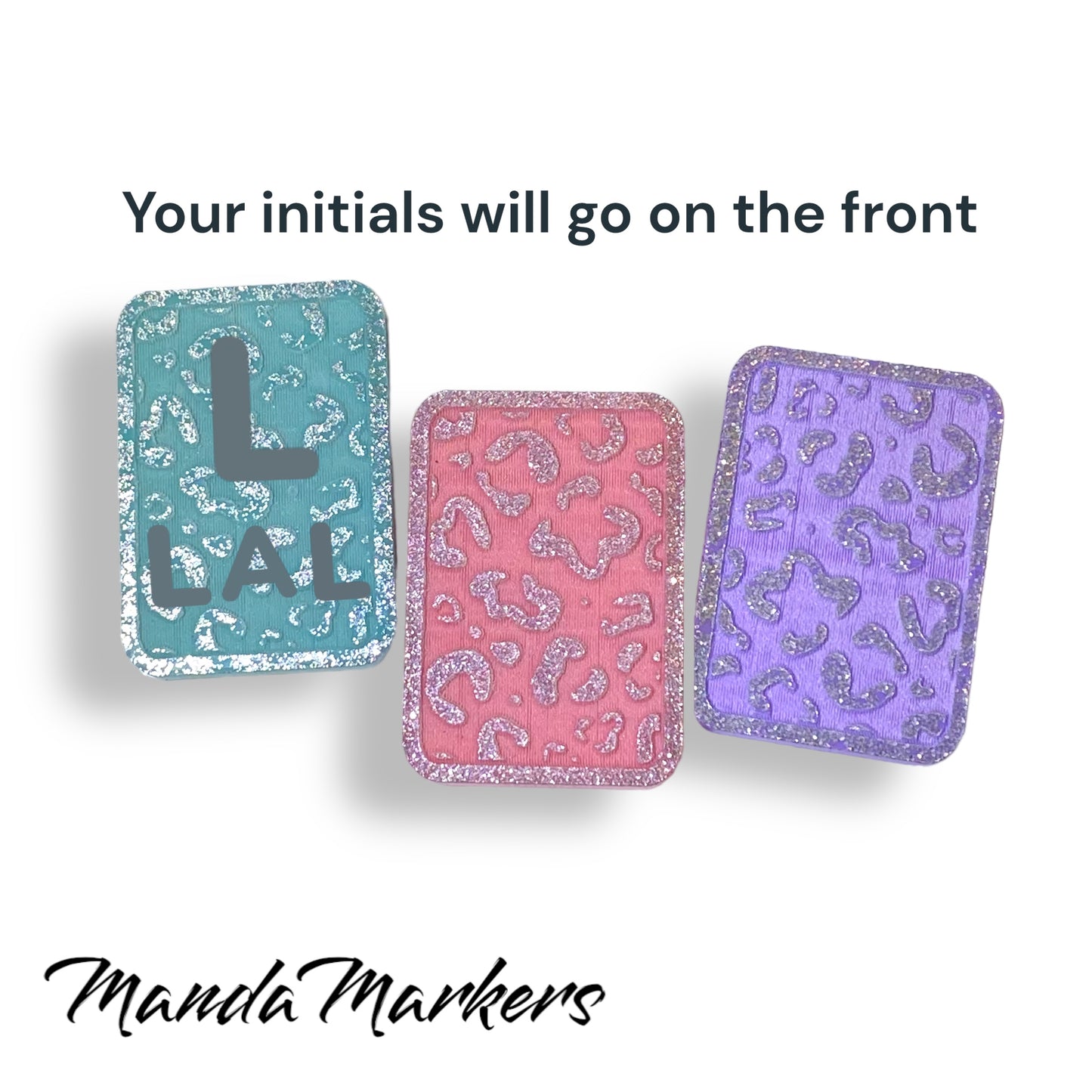 Pastel Leopard Xray Markers  with  Initials