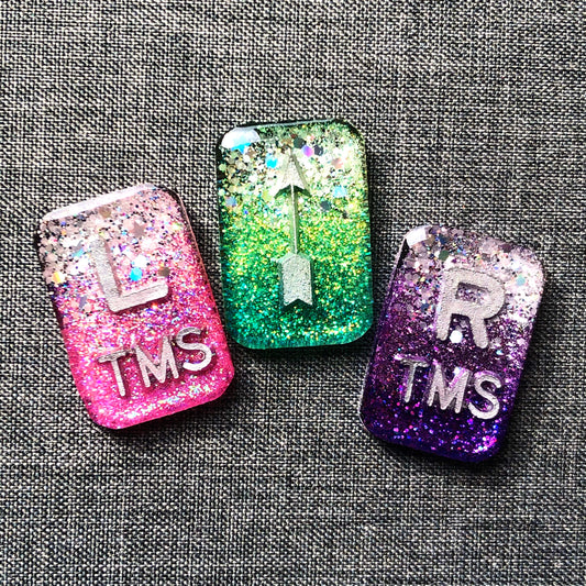 Ombre Xray Markers Rectangle Purple, Pink, and Green Customized with Initials/Arrow