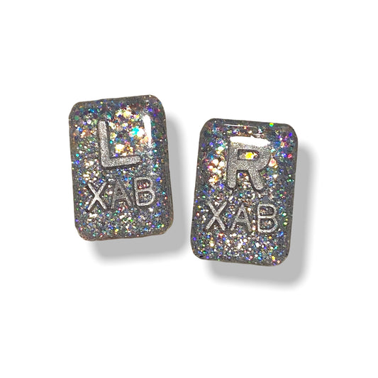 Ombre Silver Xray Markers Rectangle Customized with Initials